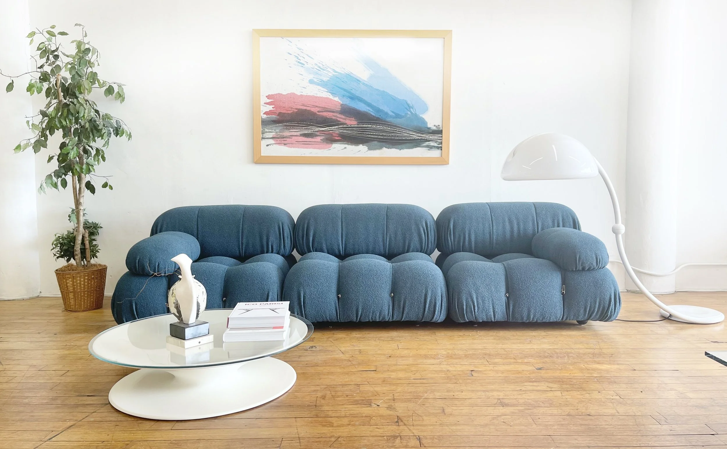 Camaleonda Sofa by Mario Bellini 1970s B&B Italia in Blue Boucle